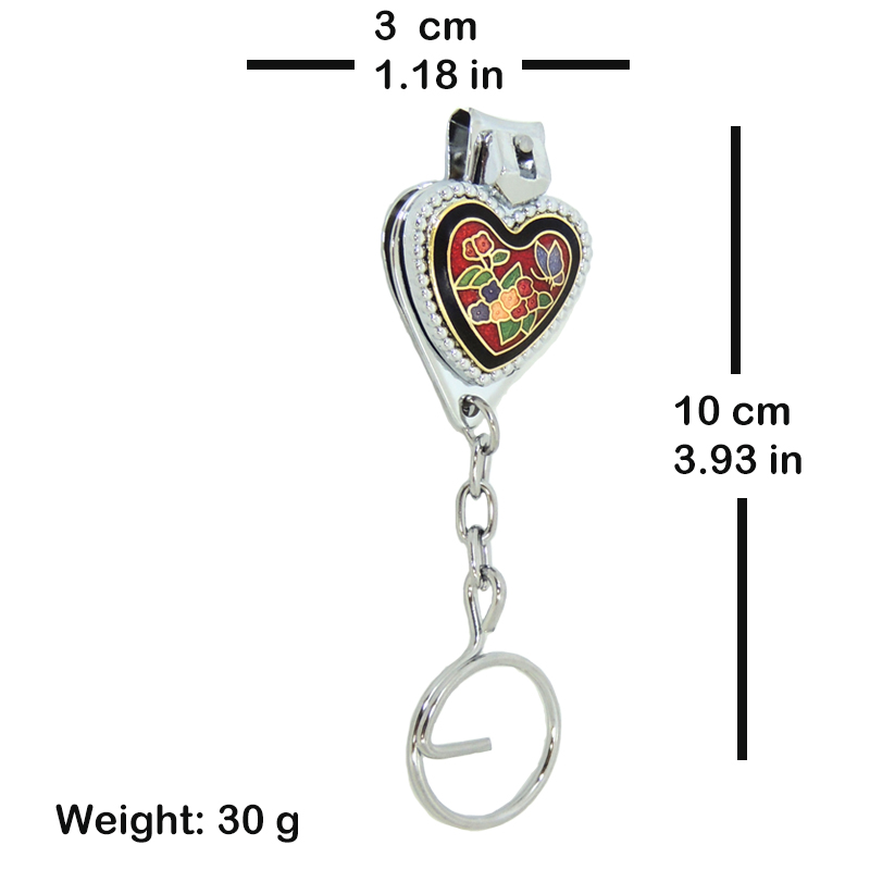 enamel heart-shaped nail clipper key chain